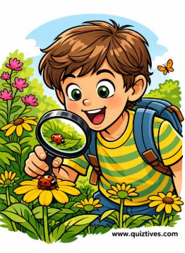 A curious student observing nature