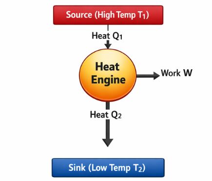 Heat engine flow diagram
