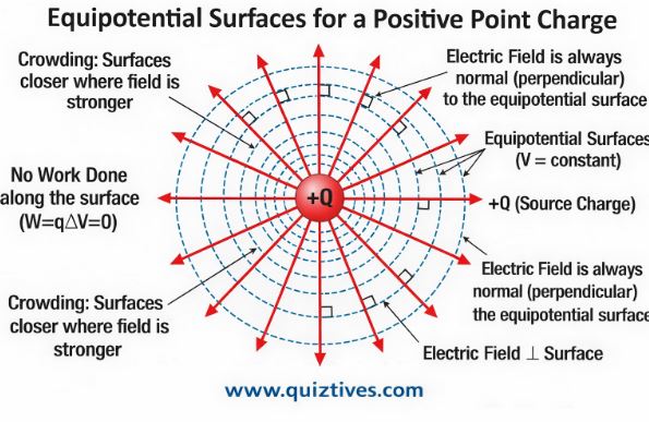 Equipotential surfaces for a point charge