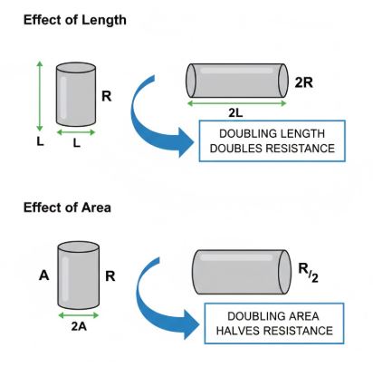 Resistance dependence on length and area