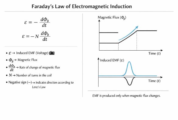 Graph showing relationship between changing flux and induced EMF