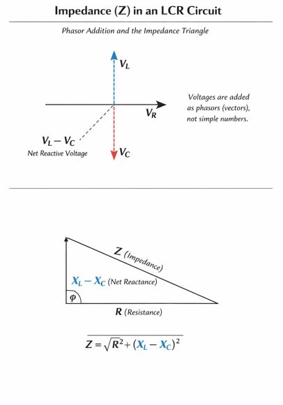 Impedance Triangle Diagram for LCR Circuit