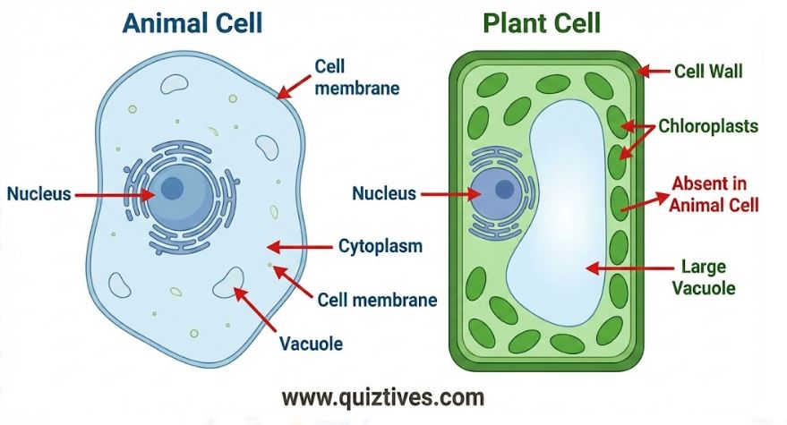 Labeled diagram of Plant and Animal Cell