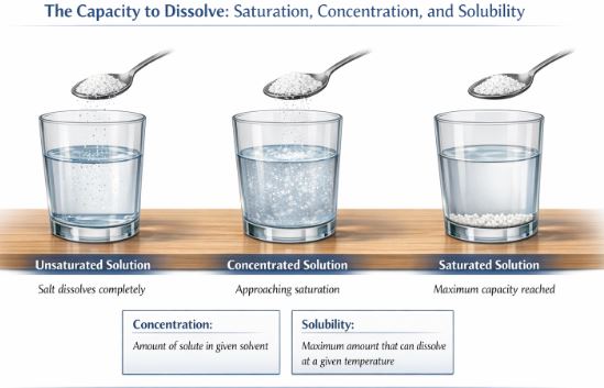 A saturated solution with undissolved salt at the bottom