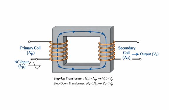 Diagram of Step-up and Step-down Transformer
