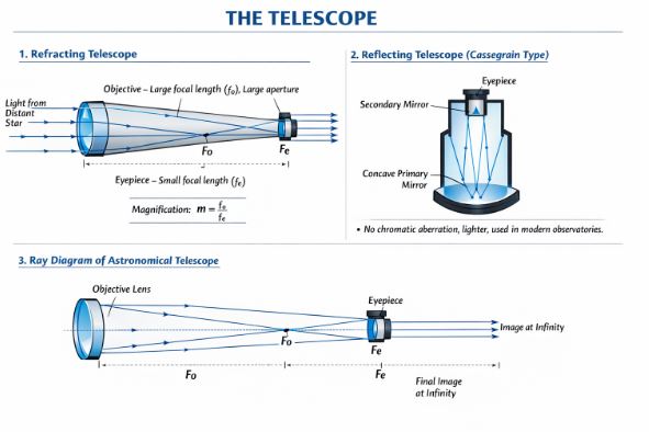 Ray diagram of an Astronomical Telescope