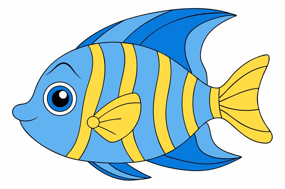 A colorful cartoon fish
