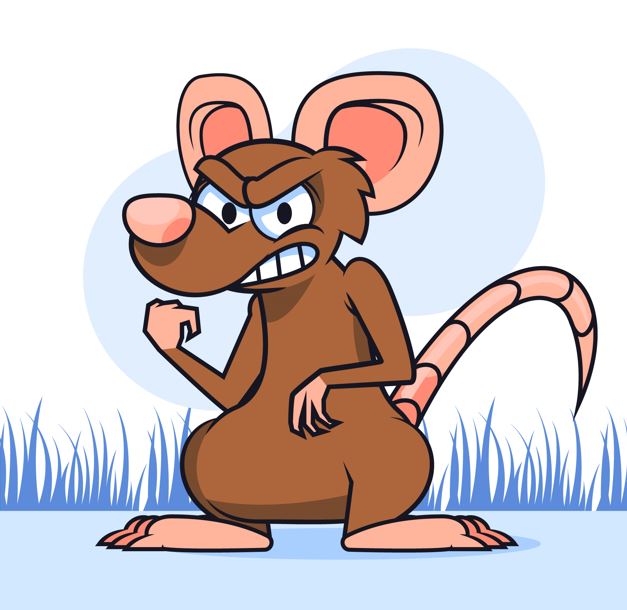 A cartoon mouse peeking from a burrow