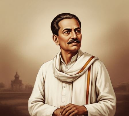 A portrait of the Indian revolutionary, Ramprasad Bismil.