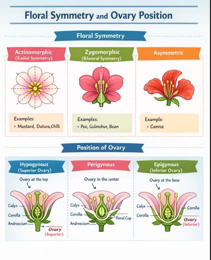 Hypogynous, Perigynous, and Epigynous flower structures