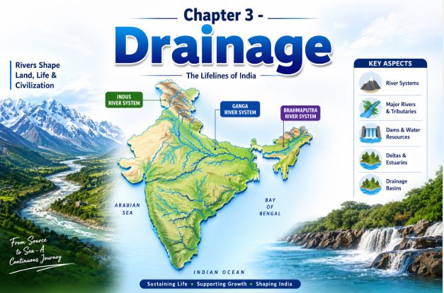 Class 9 Social Science (Contemporary India) Drainage Easy Notes