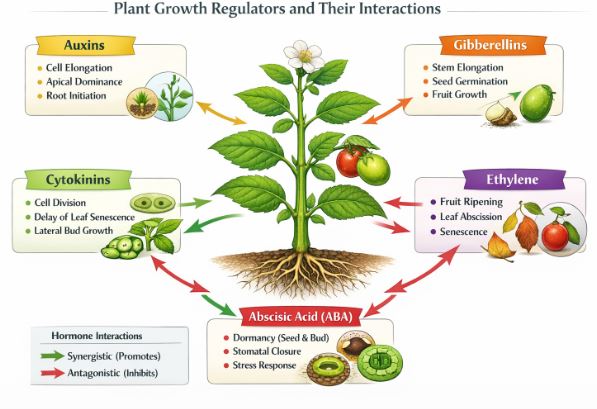 Summary of Plant Growth Regulators and their primary physiological effects