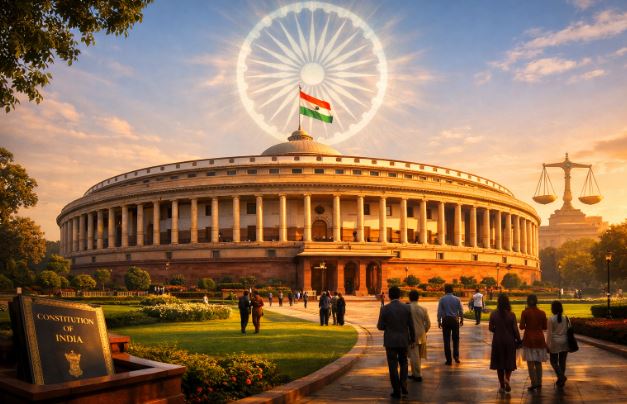 Parliament House of India, representing the legislature