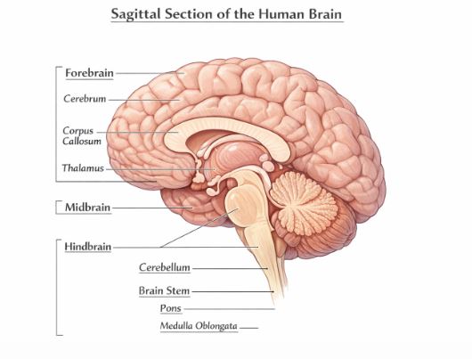 Sagittal section of the Human Brain